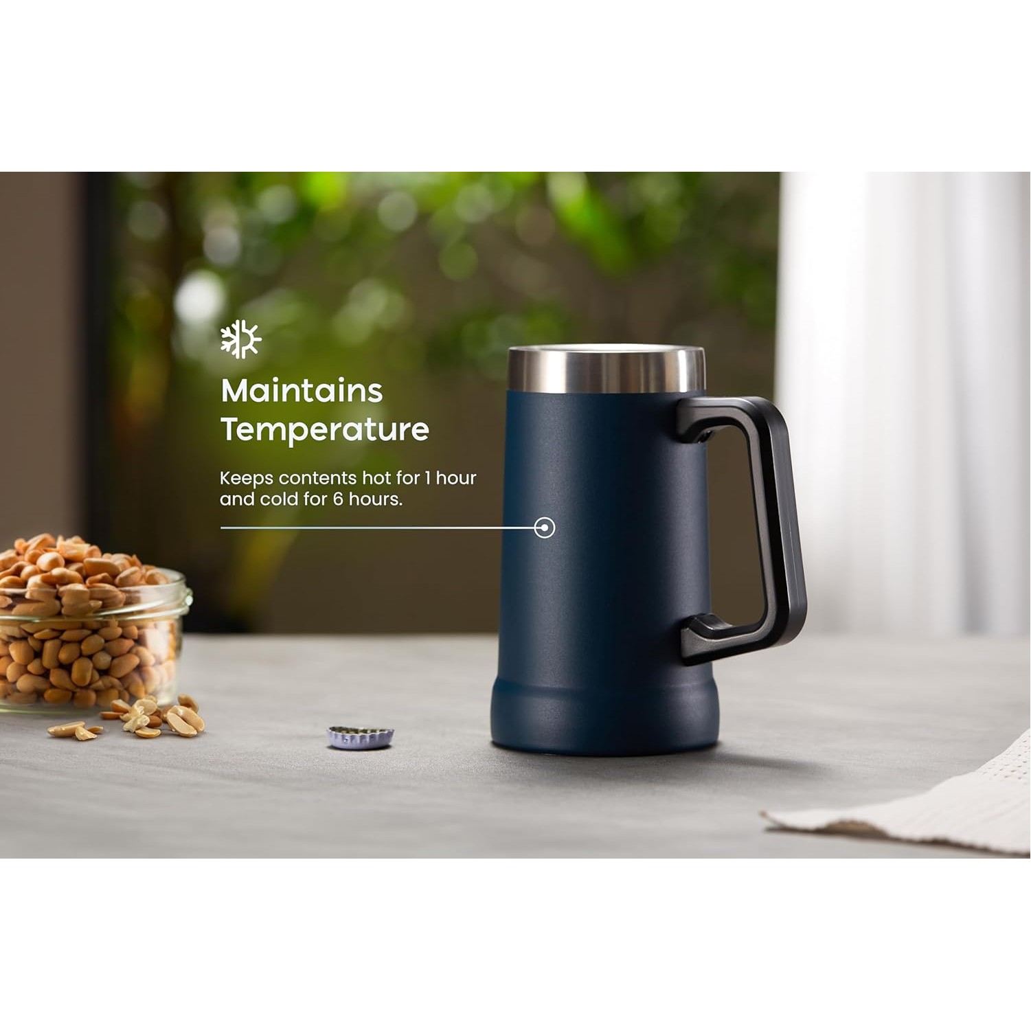 Beer Mug, Stainless Steel Coffee Mug, Tumbler with Thermal Vacuum Insulation 2