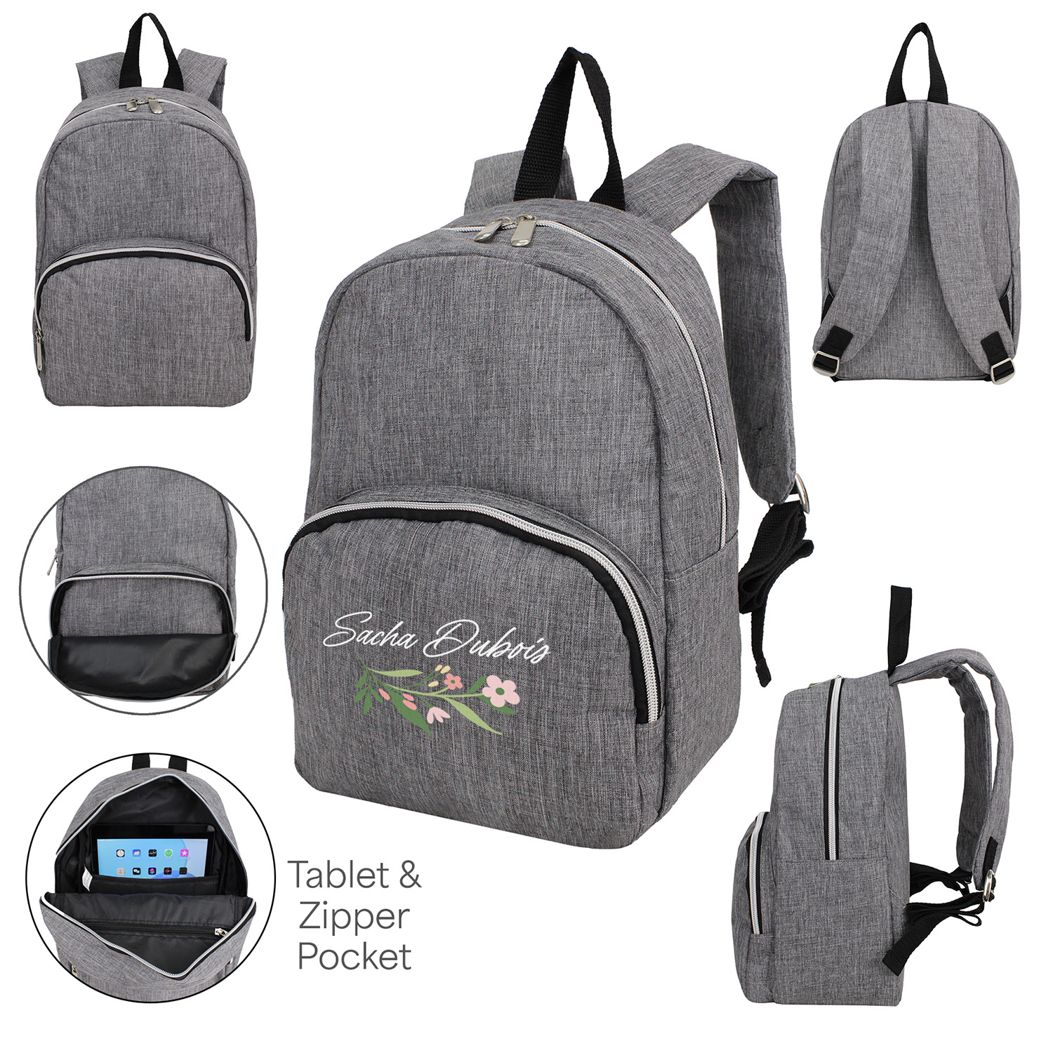 Mini Heather Gray Tablet Backpack