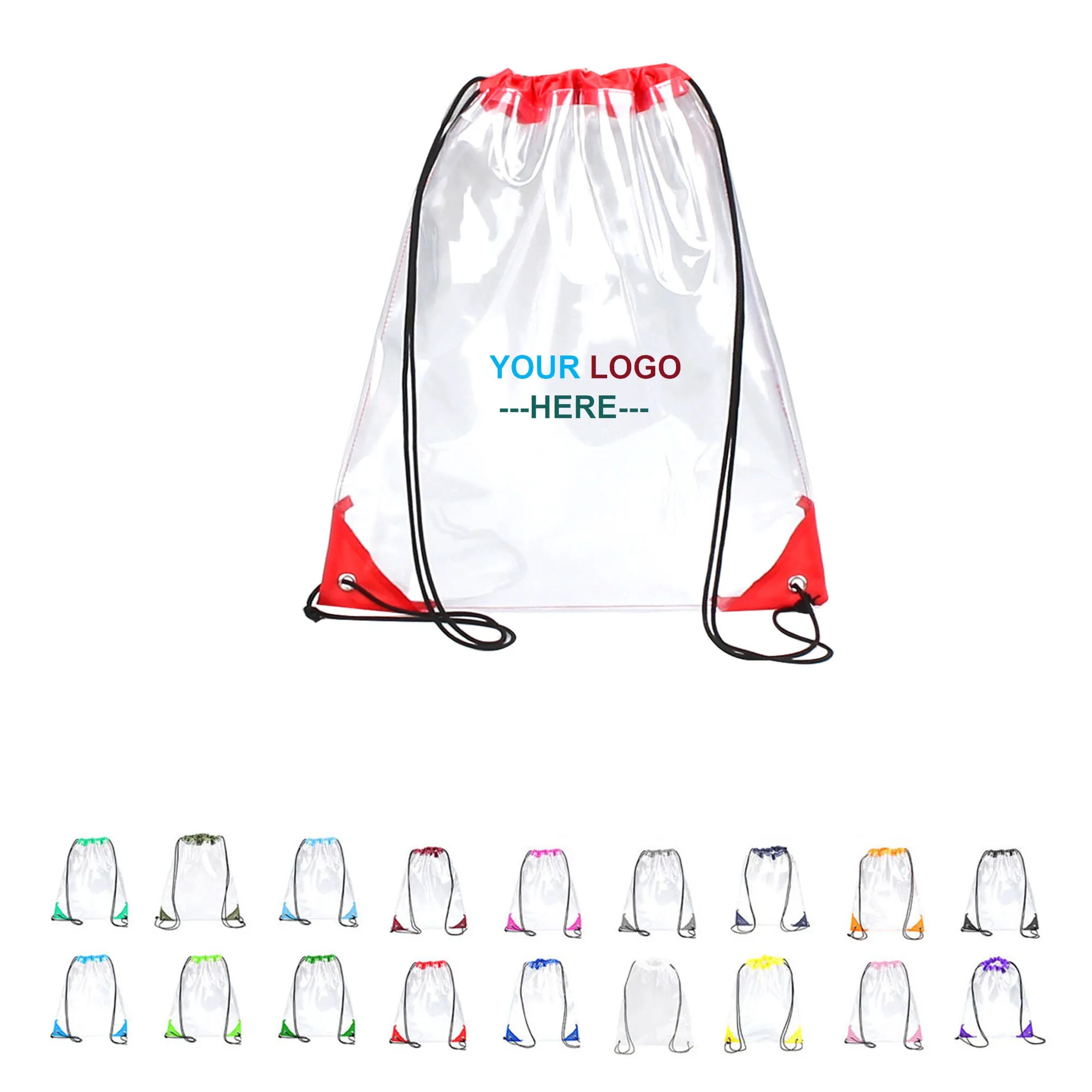 Waterproof Clear Plastic Drawstring Backpack 2