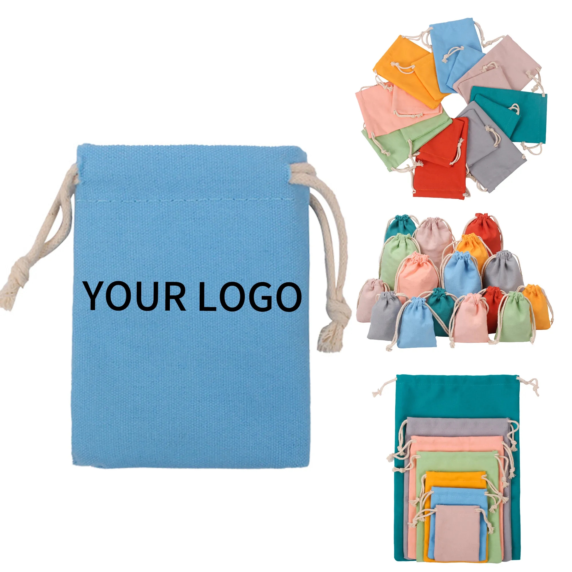 Cotton Drawstring Bag 4.8x3.6 Inch Lightweight Pouch 6
