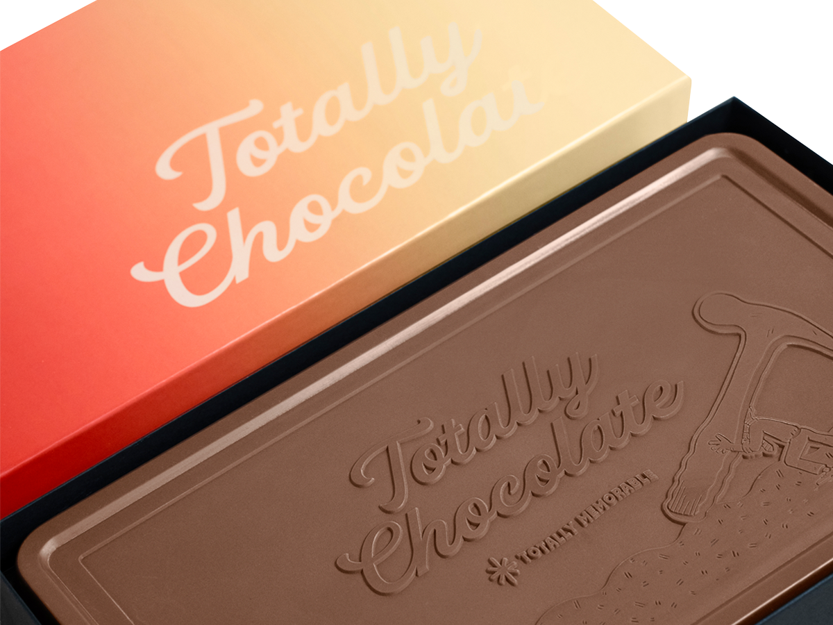 Giant 2lb. Engraved Chocolate Bar with Luxury Custom Packaging