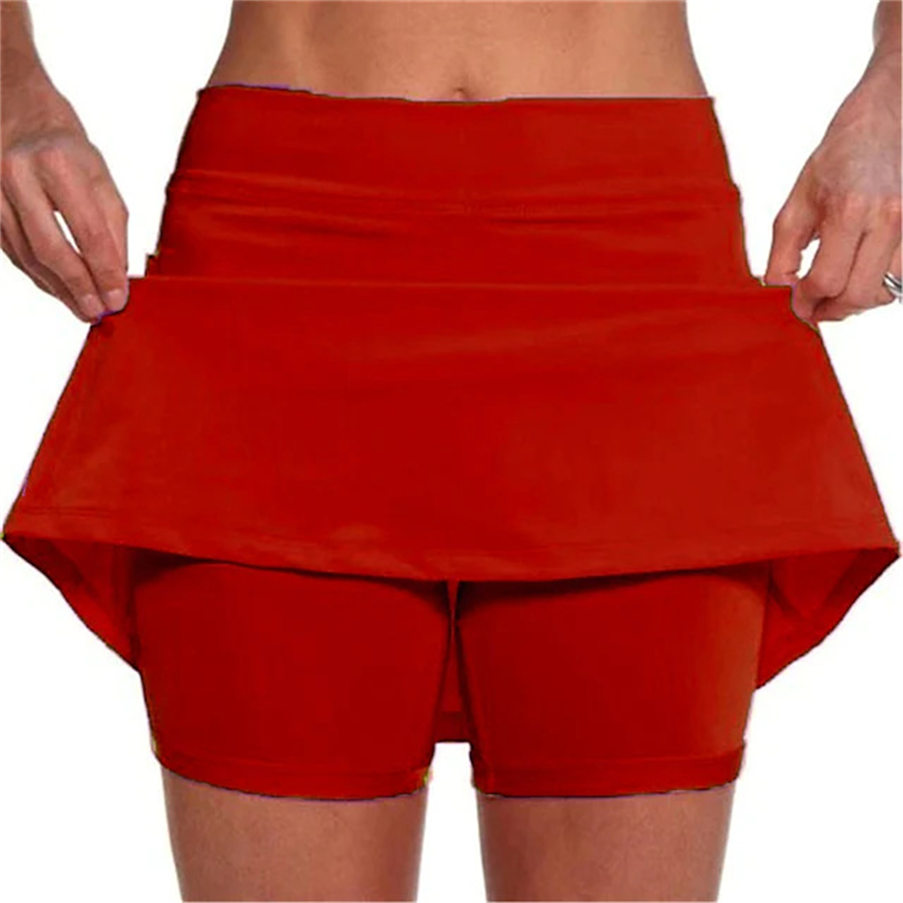 High Waist Athletic Sports Pants Skirt Casual Shorts 7