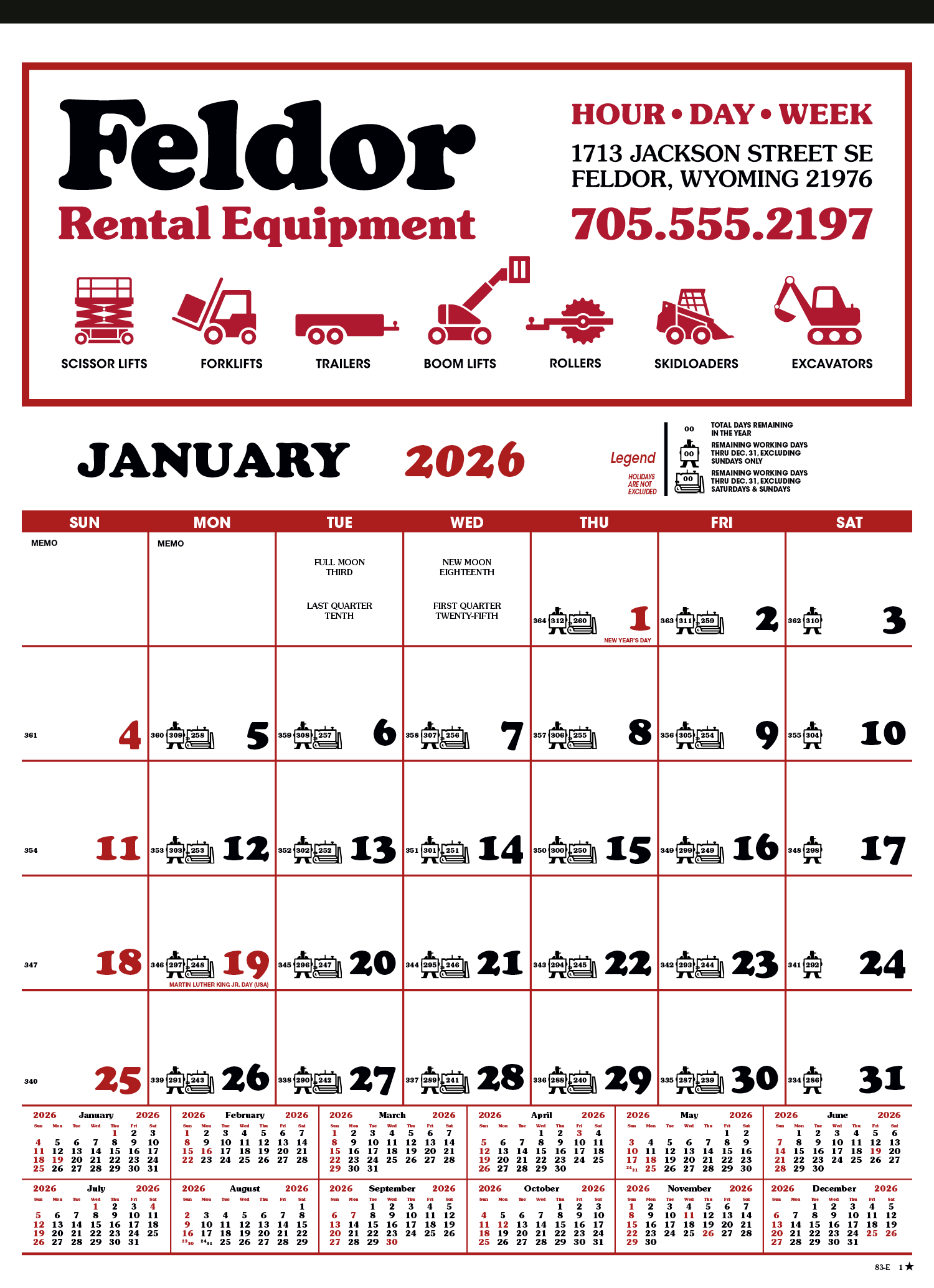 Skinner & Kennedy® Contractor's 12-Sheet Calendar 2