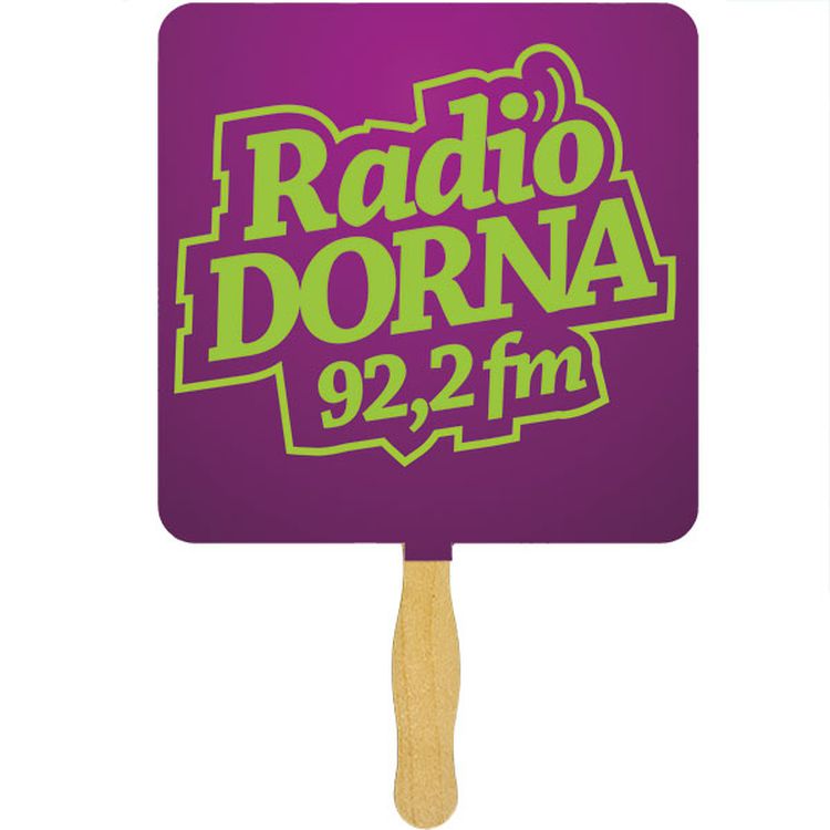 Square Sandwiched Hand Fan (2 Side/ 1 imprint color)