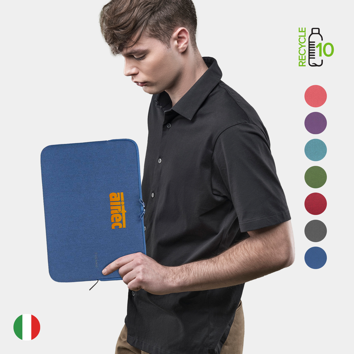 TUCANO® - Italy Recycled Anti-Slip Melange Business 16" Laptop Sleeve 8