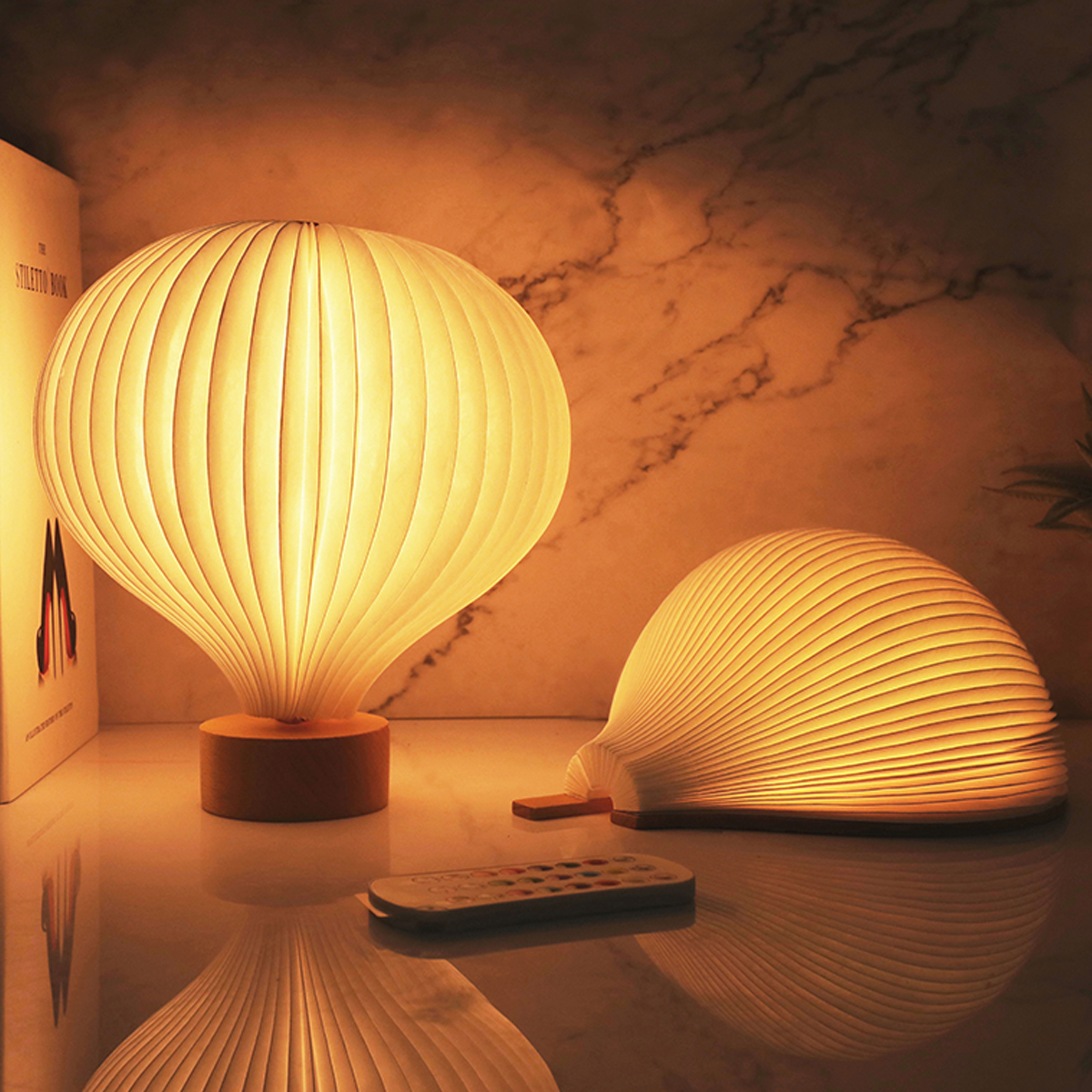 360 Degree Foldable Hot Air Balloon Paper Lamp with Built In 1200mAh Rechargeable Battery 12