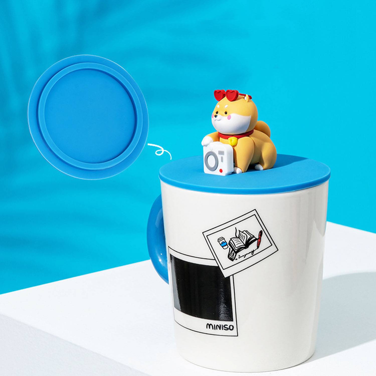 12oz Heat-Sensitive Color Changing Ceramic Mug w/Cartoon Lid 5