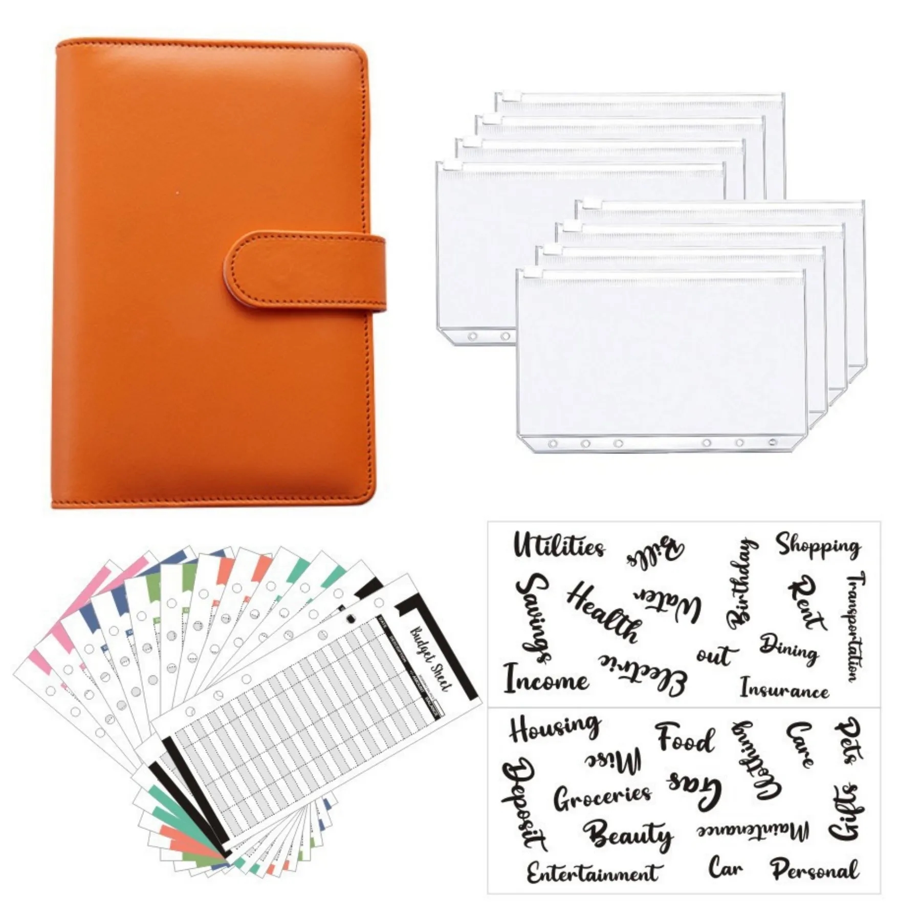 A6 PU Leather Binder Budget Planner 16