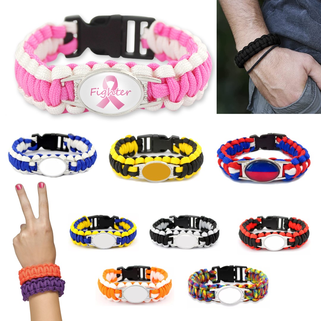 Breast Cancer Paracord Survival Bracelet 13