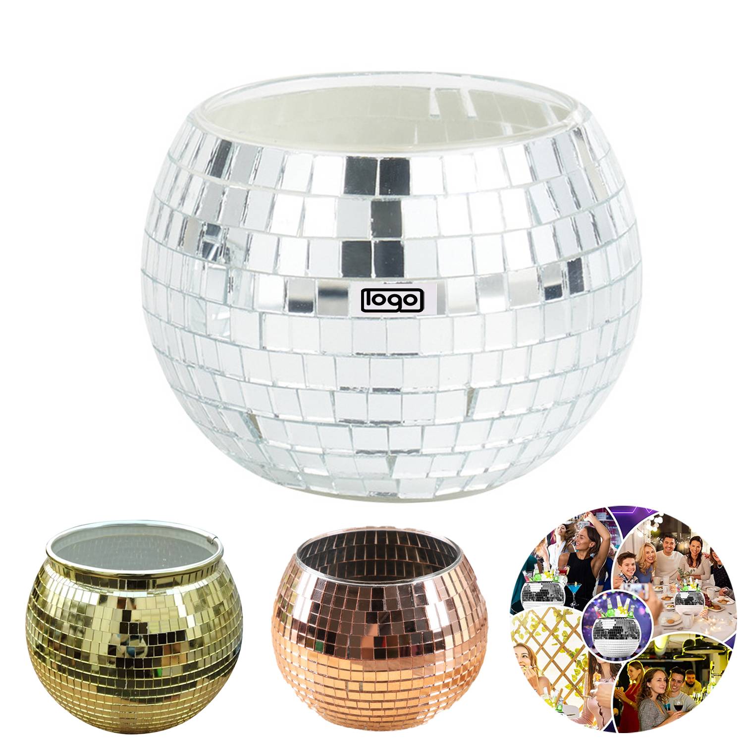 Large Mirror Ice Bucket, Laser Champagne Chiller 2