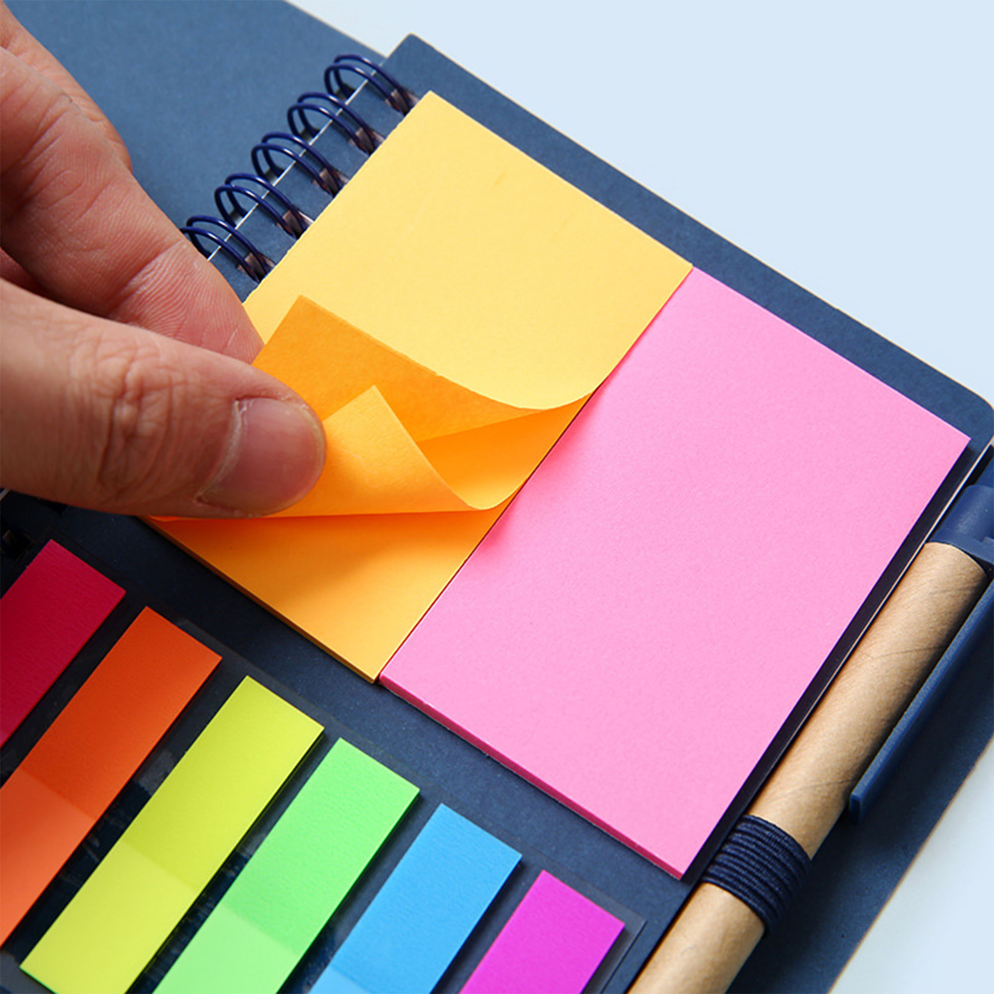 Spiral Notebook with Sticky Notes & Pen 2