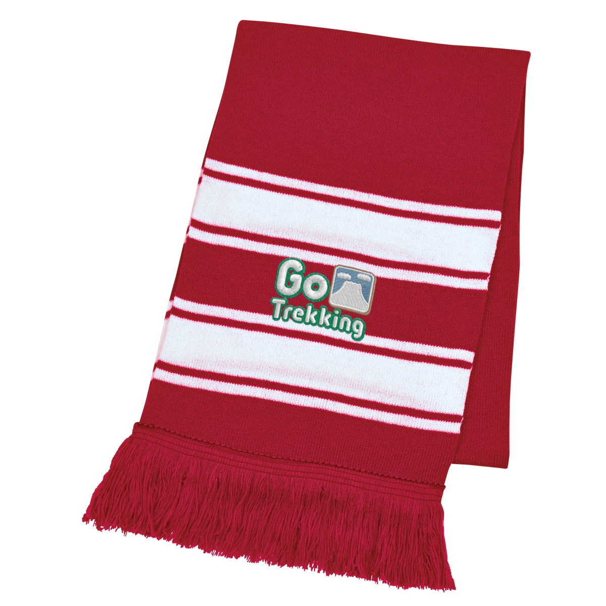 Two-Tone Knit Scarf With Fringe 11