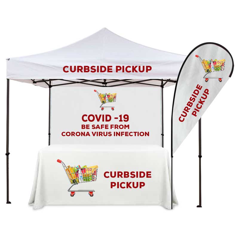 Curbside Pickup/ Take Away Service Tent Kit - Curbside Pickup White outdoor tent 2