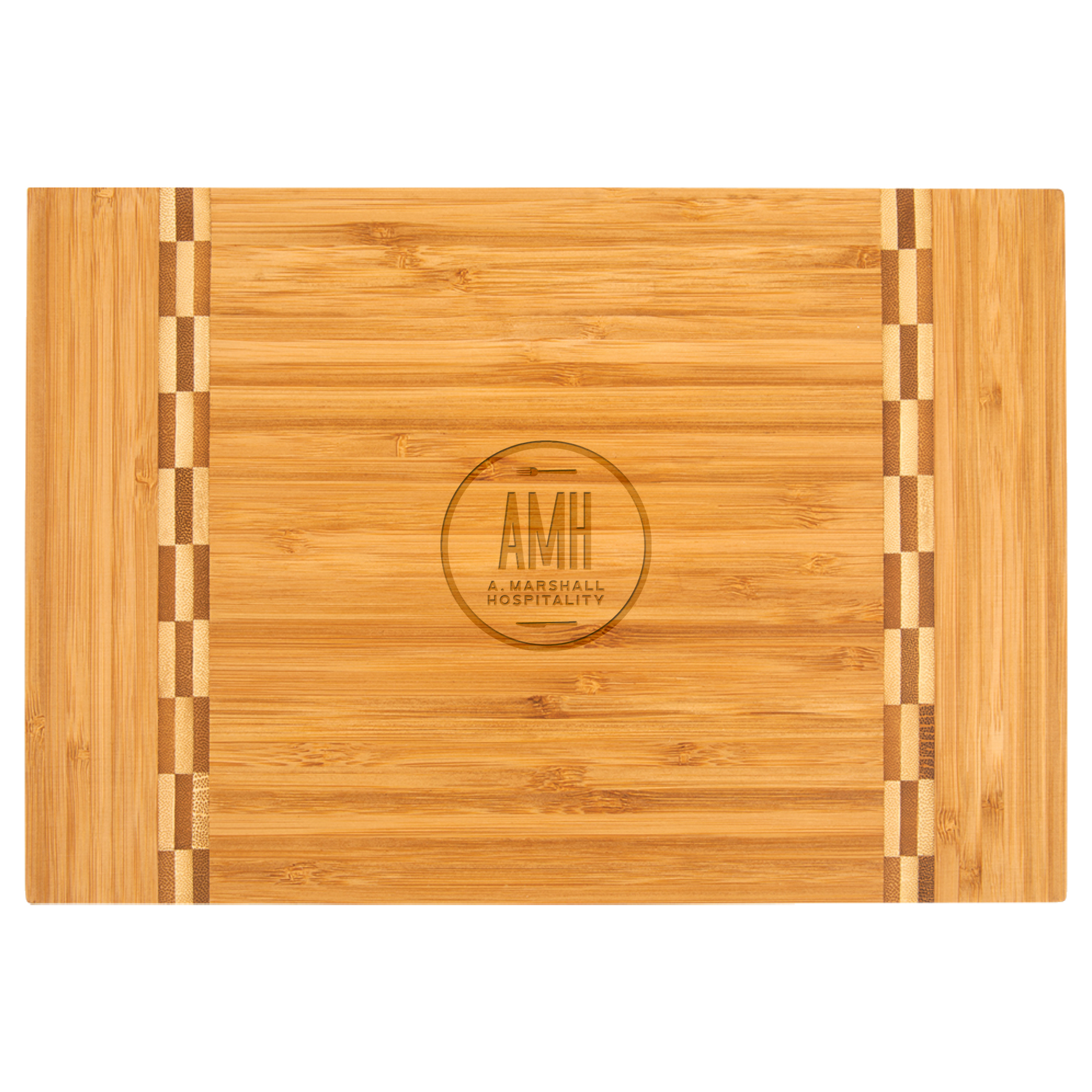 12" x 8" Bamboo Cutting Board w/ Butcher Block Inlay
