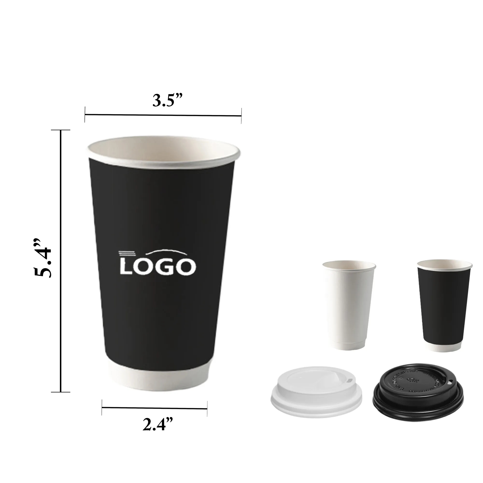 MOQ500 Disposable Thick Double-Layered Coffee Cups Insulated 7