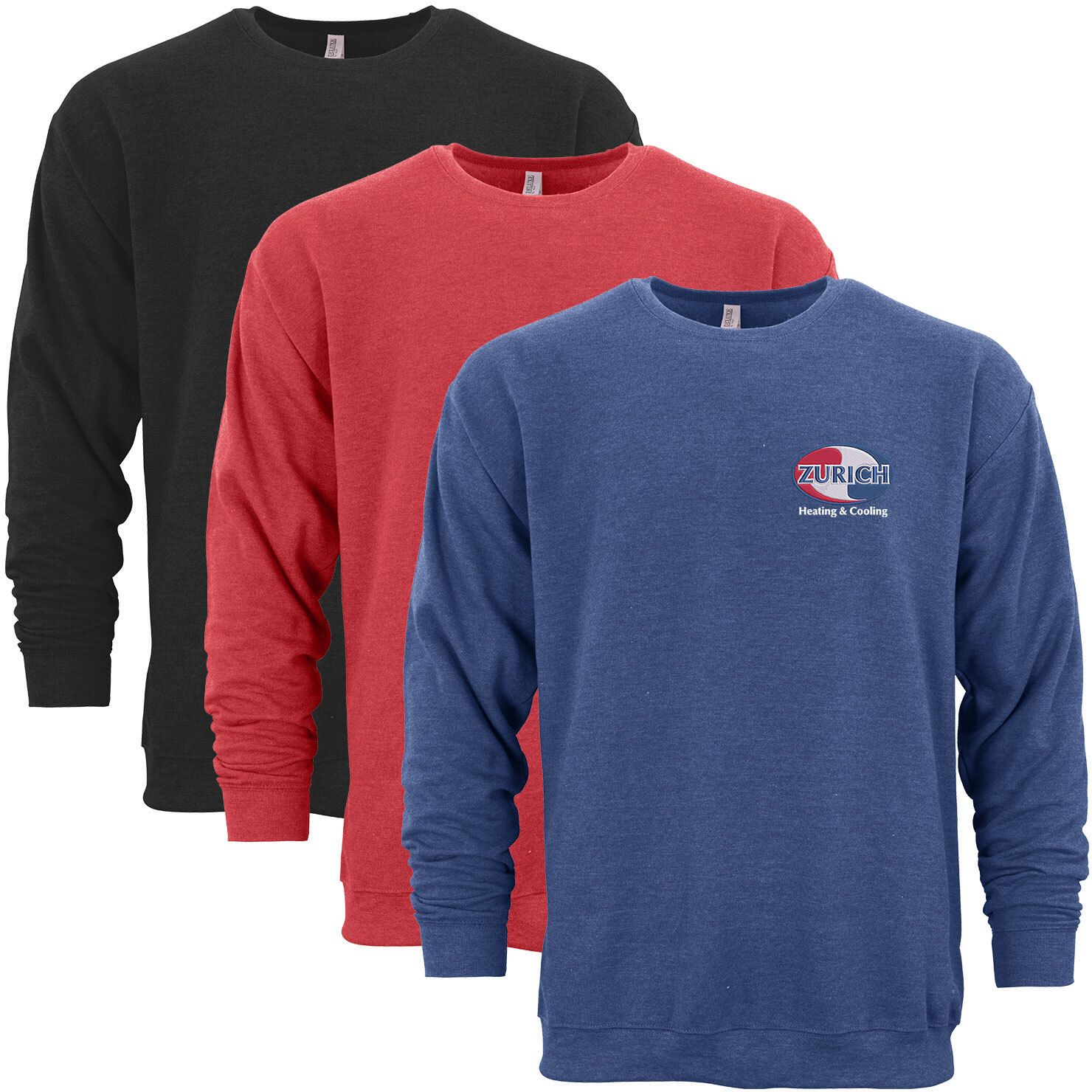 M&O UNISEX CREWNECK SWEATSHIRT 50/50 EMBROIDERED