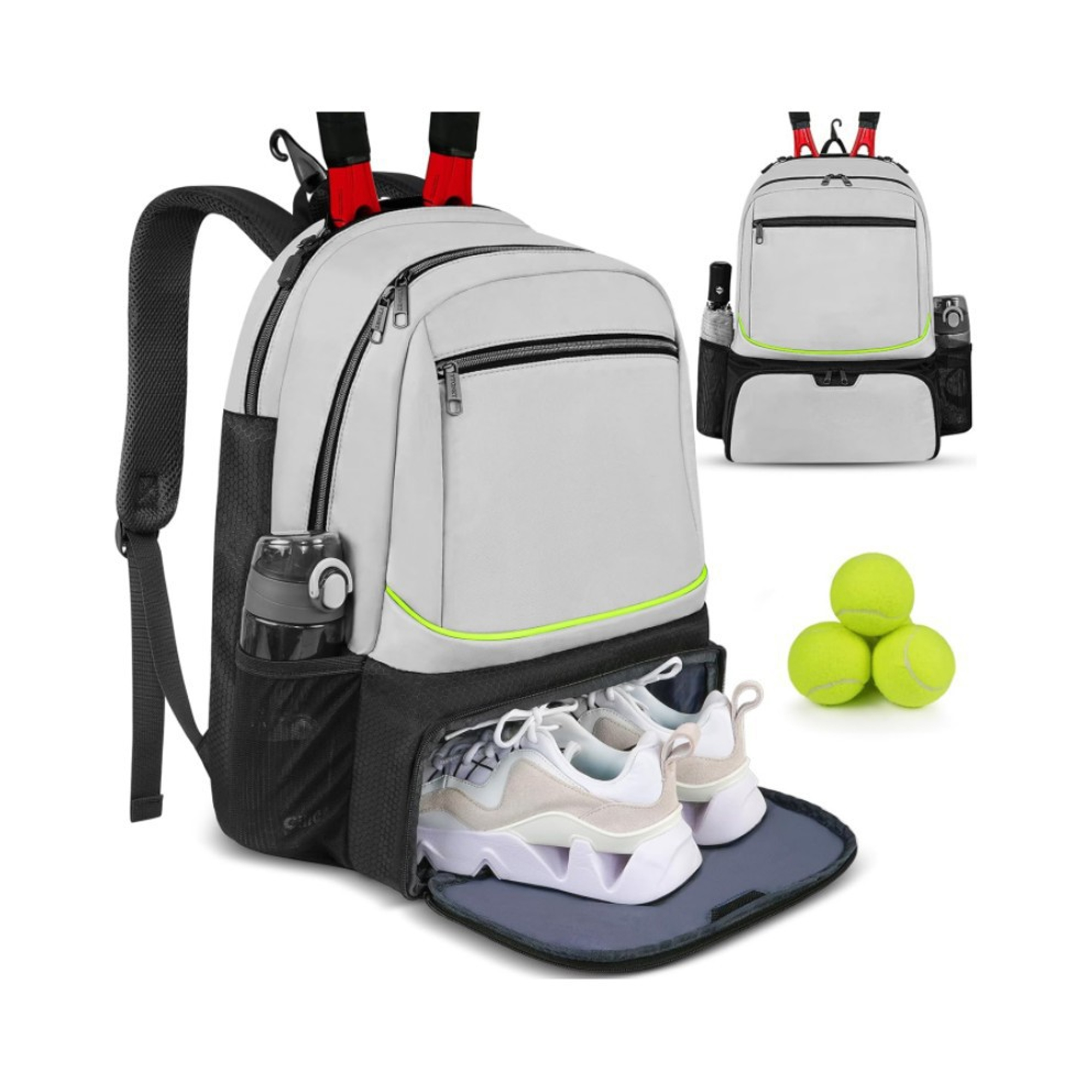 Badminton Tennis Bag Duffle Backpack With Shoe Compartment 7