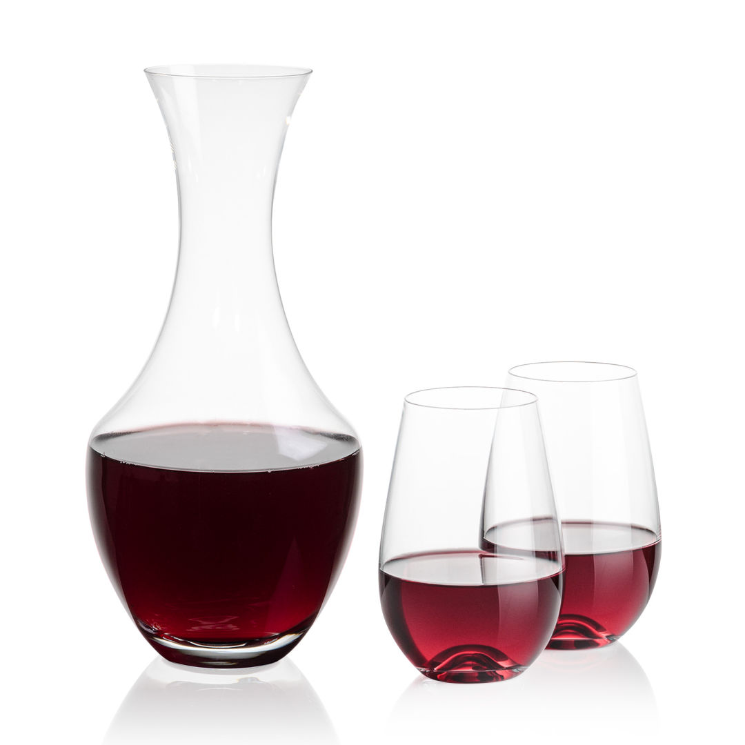 Oldham Carafe & Boston Stemless Wine 6