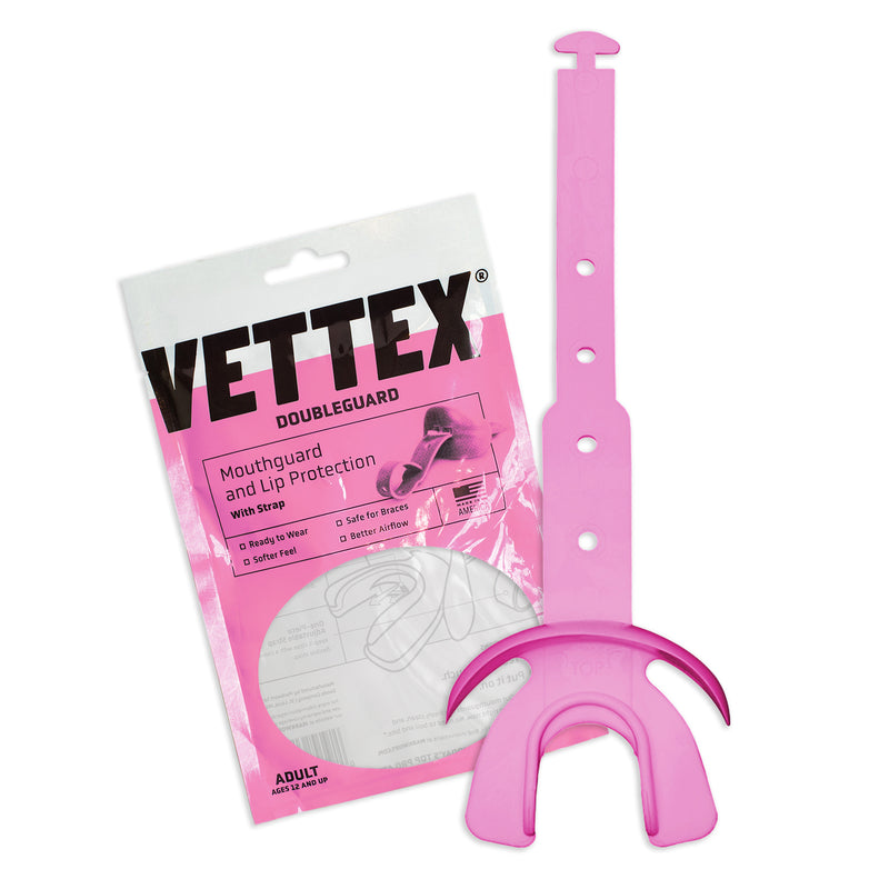 Vettex Football Doubleguard Mouthguard Breathable Doubleguard with Lip Protection and Strap - Adult 19