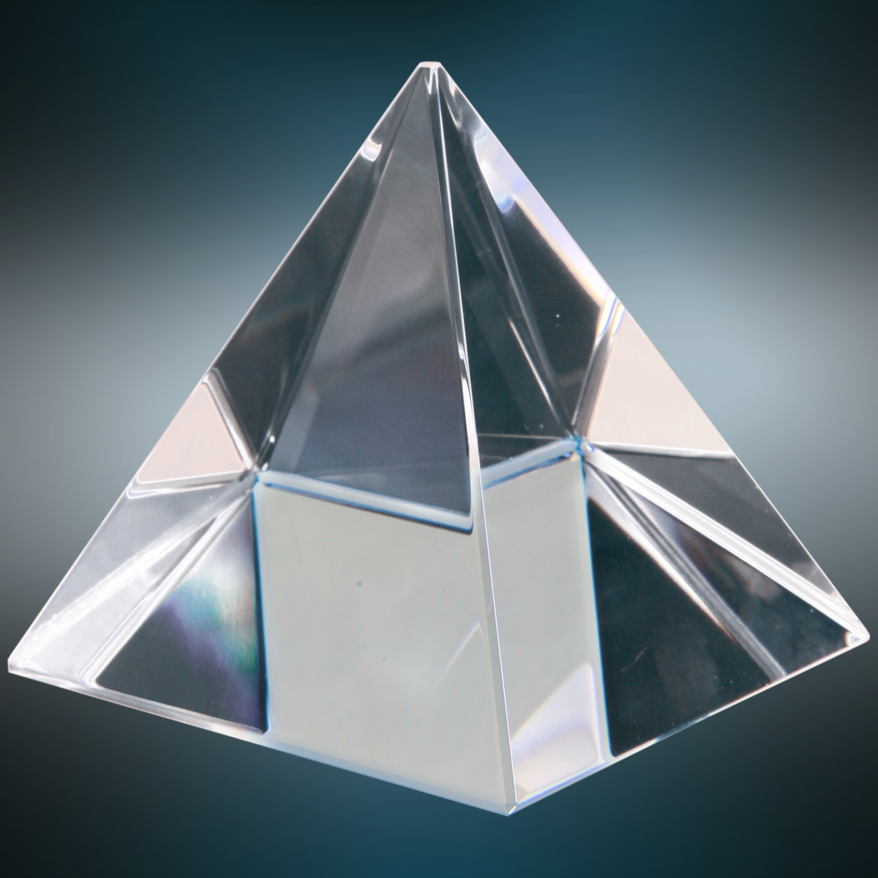 2 3/8" x 2 3/8" x 2 3/8" Crystal Pyramid Award 3
