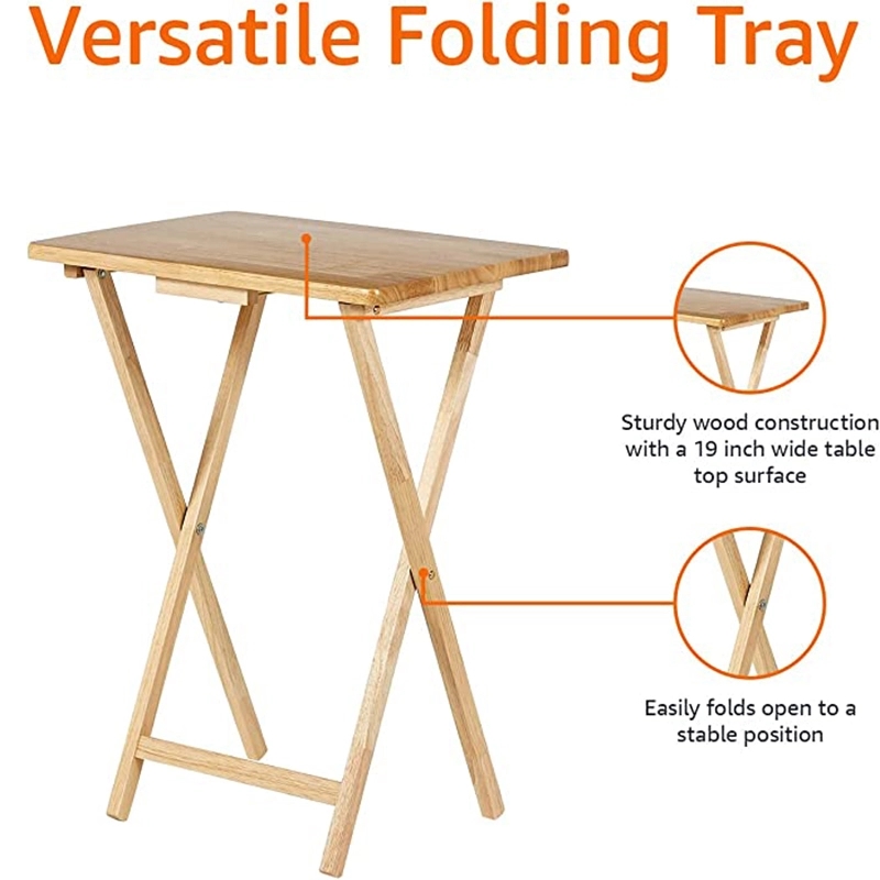Basics Classic Tv Dinner Folding Trays With Storage Rack 6