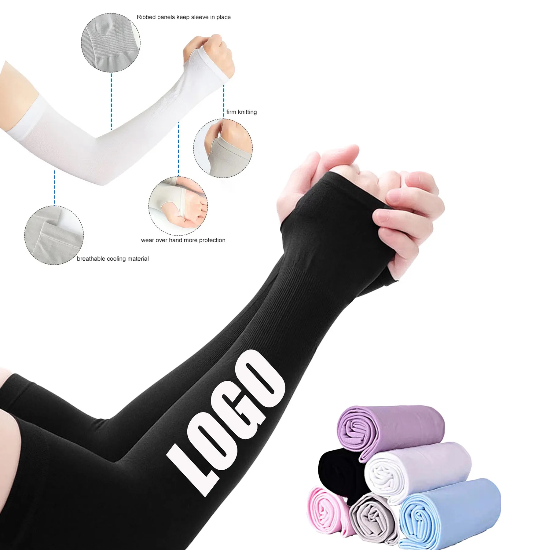 Ice Fabric Arm Sleeve Cover Warmers UV Protection 4