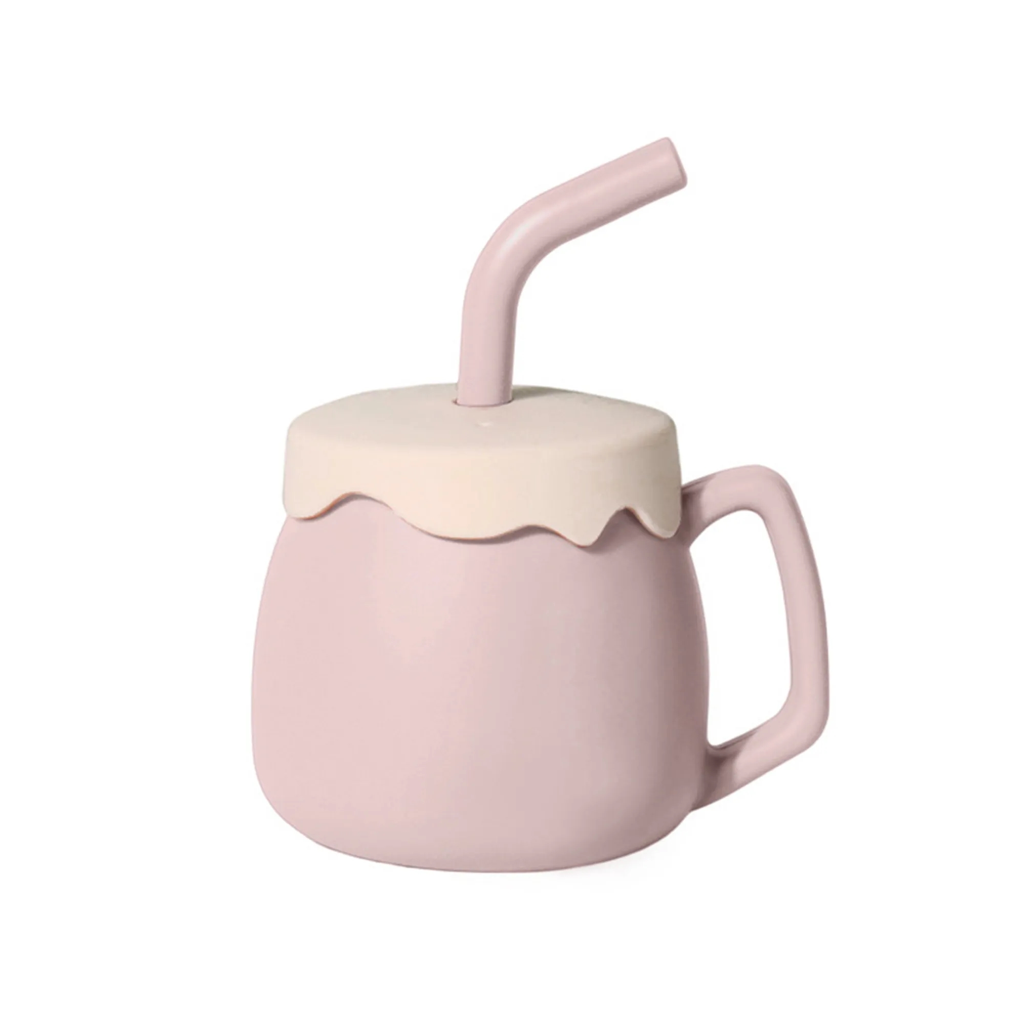 Food Grade Baby Silicone Straw Cup MOQ 20pcs 3