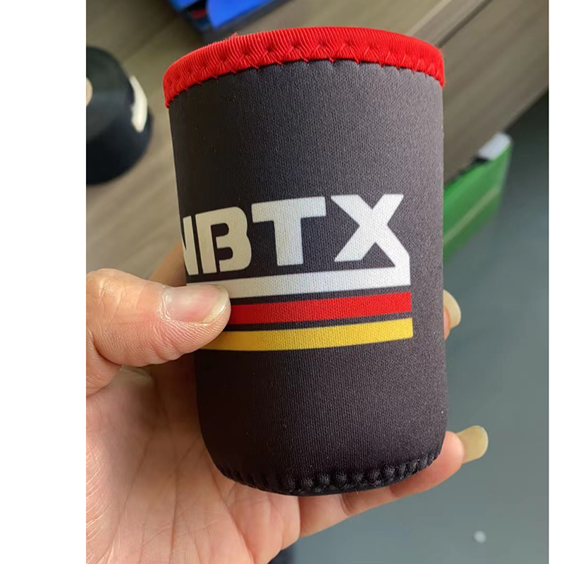Insulated Beer Can Cover Sleeve w/Stitched Fabric Edges 6
