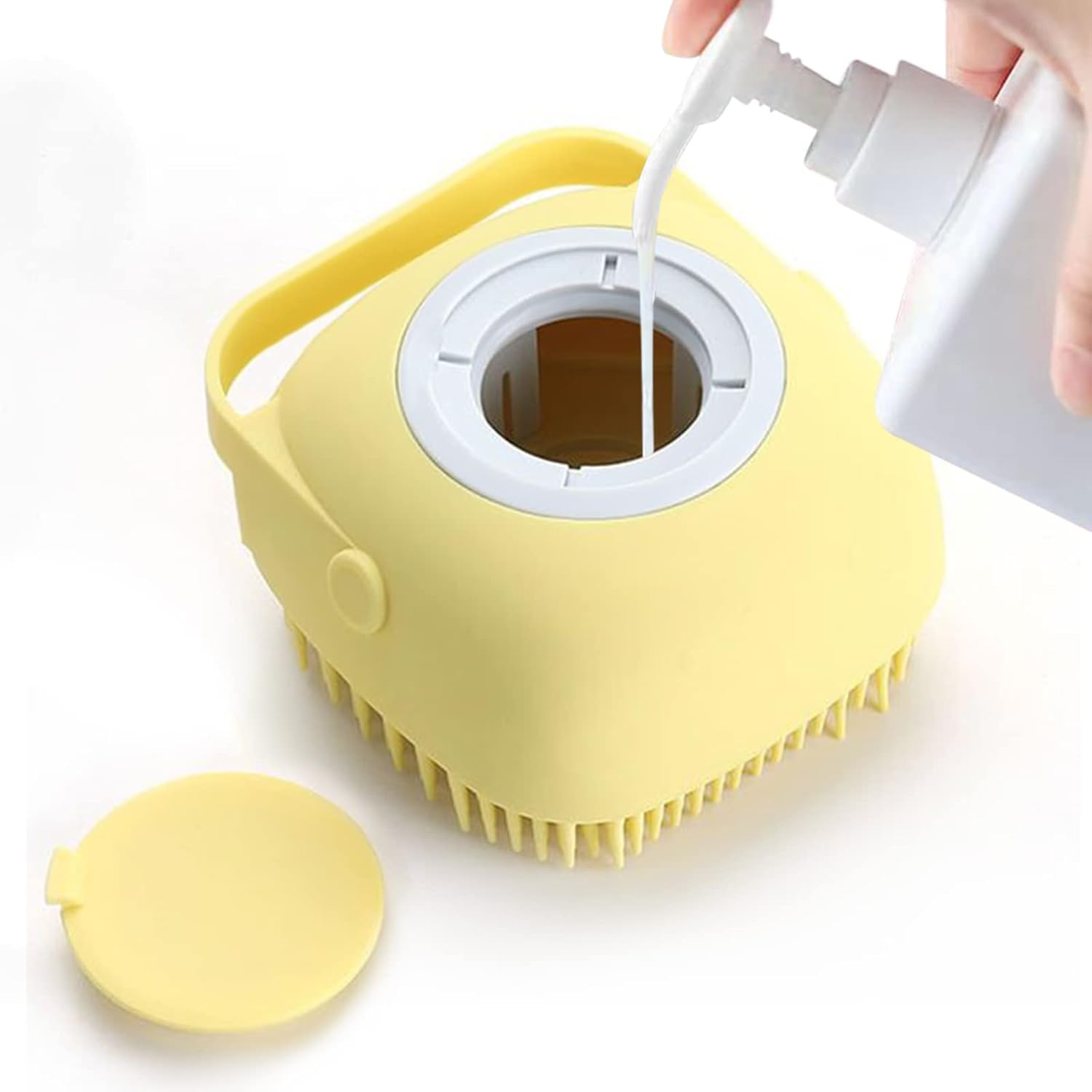 Pet Grooming Bath Massage Brush with Soap and Shampoo Dispenser 4