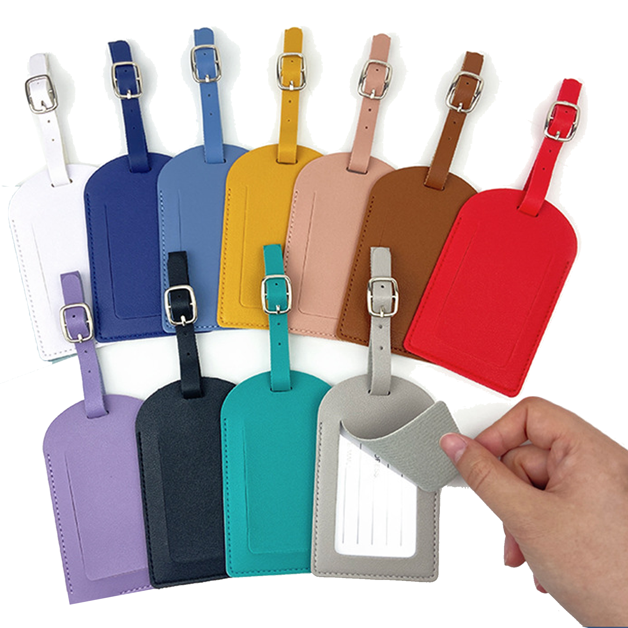 Travel Premium PU Leather Luggage Suitcase ID/Bag Tag 2