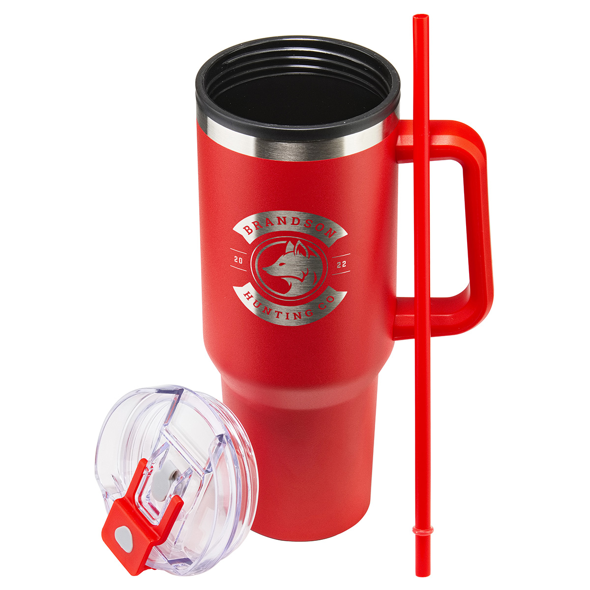 Ohana 40 oz Stainless Steel/Polypropylene Mug with Color-Matching Handle 2