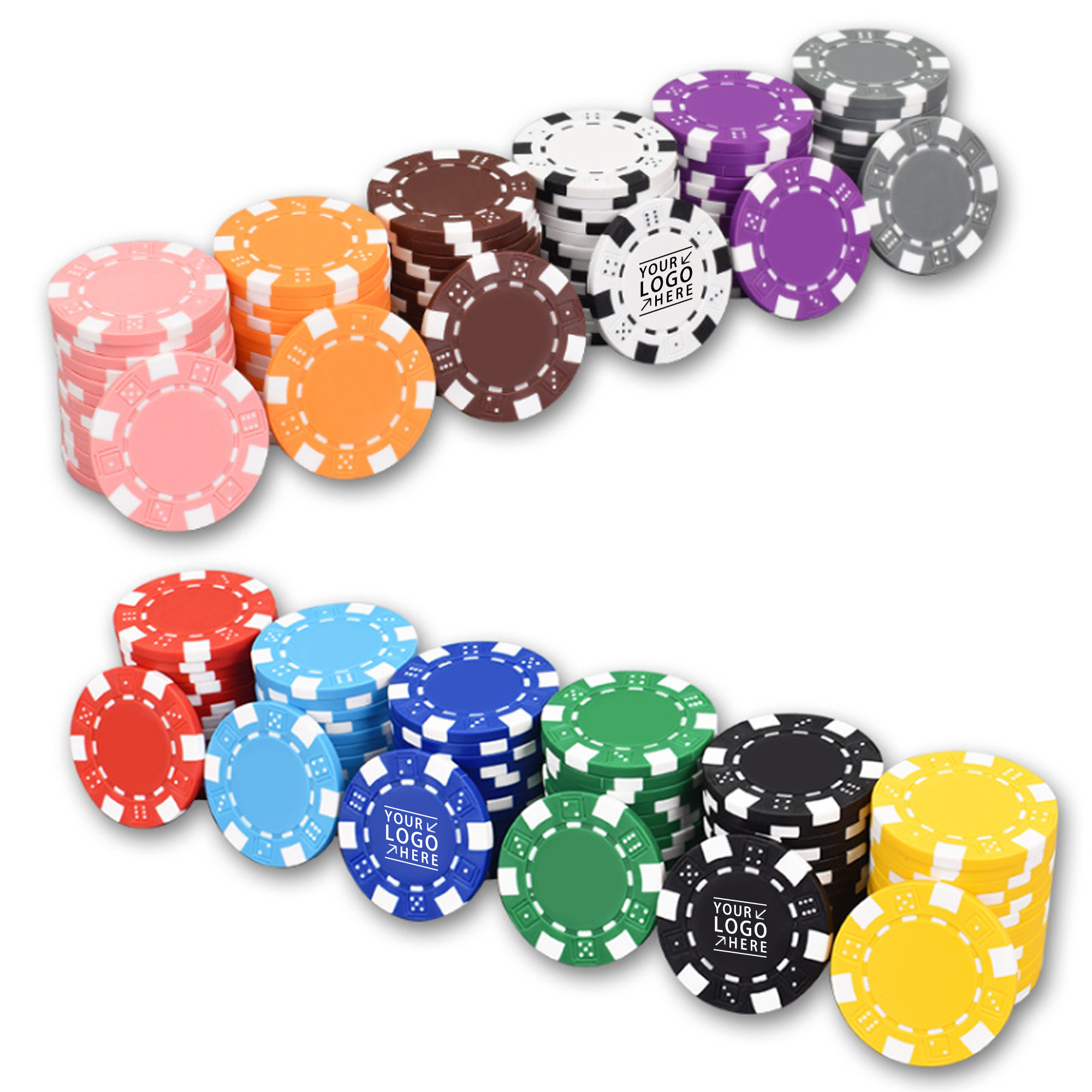 Dice Striped Poker Chips 1