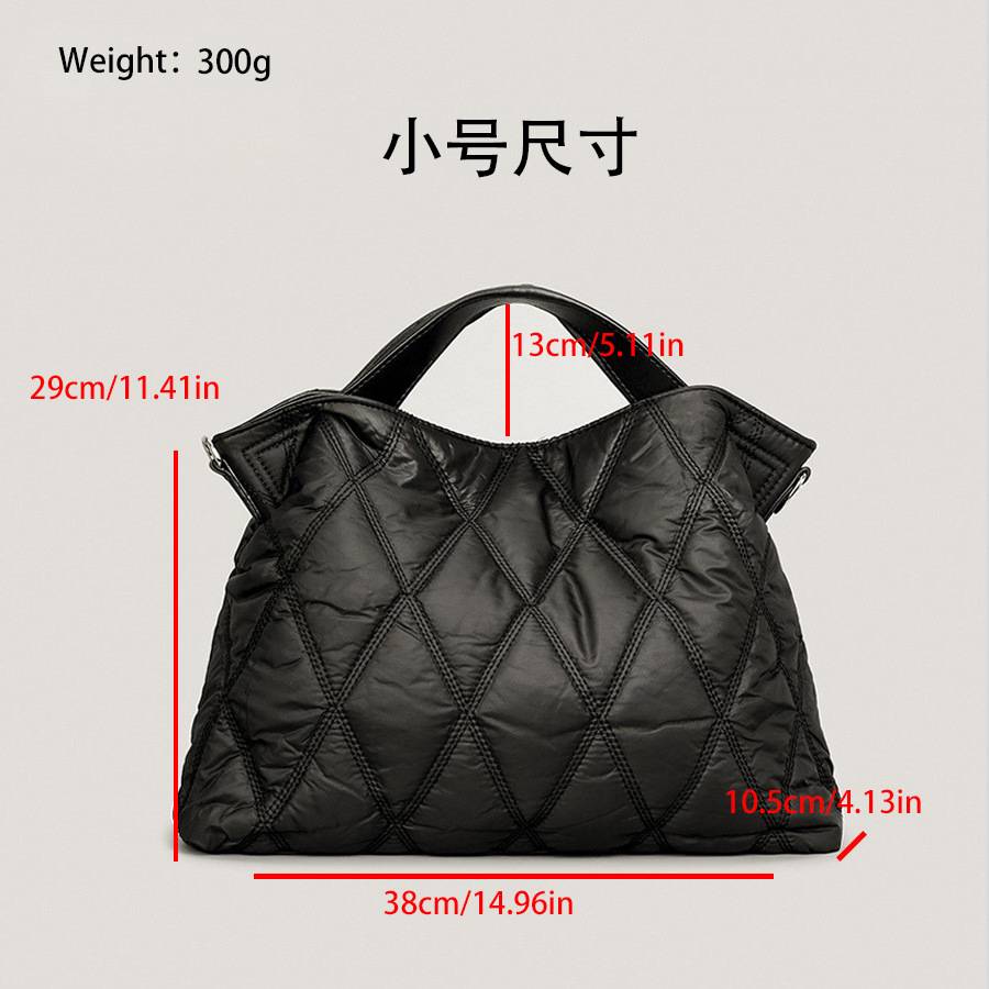 Simple Solid Color Down-Filled Tote Cotton Handbag, custom tote bag with logo imprint 2