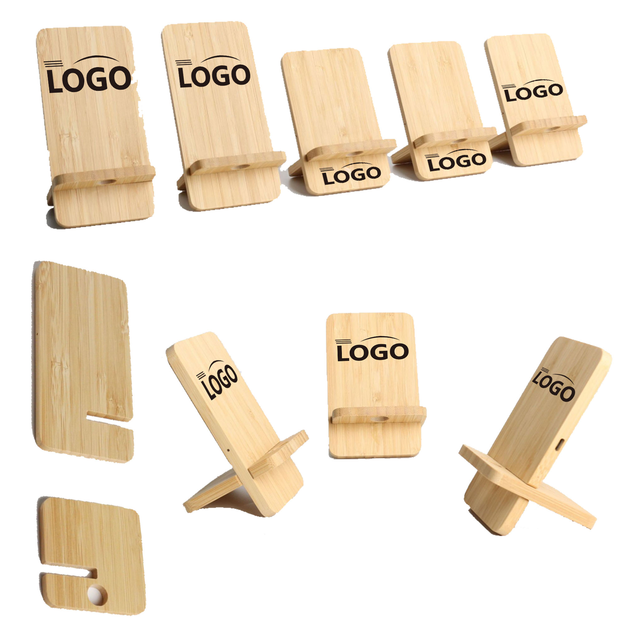 Assembled Bamboo Mobile Phone Stand 2