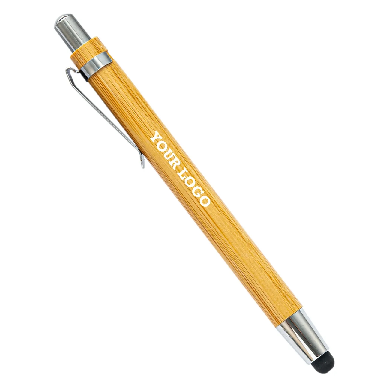 Bamboo Ballpoint Pen With Stylus 3