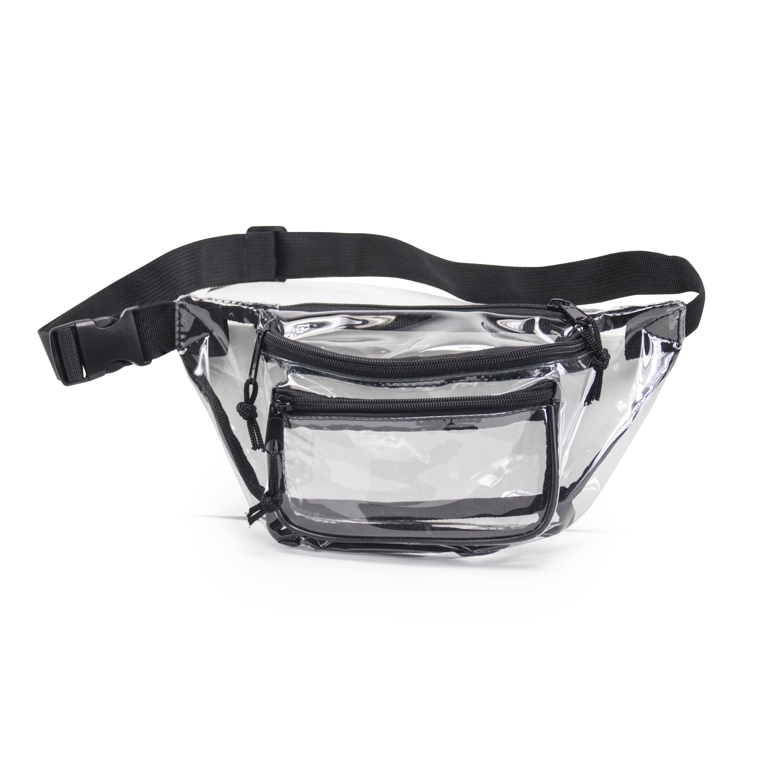 Clear Vinyl Multi Pocket Zippered Fanny Pack 1