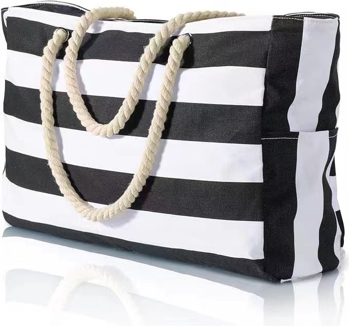 Polyester Stylish Canvas Beach Tote 6