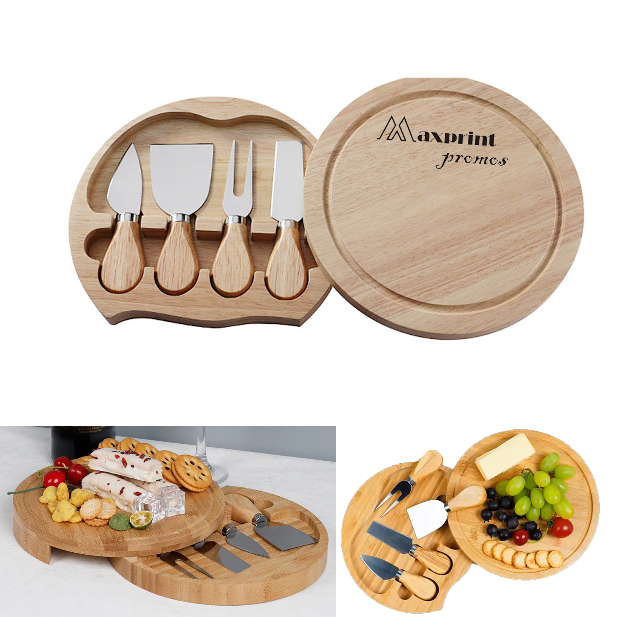 5-Piece Bamboo Cheese Board Set 1