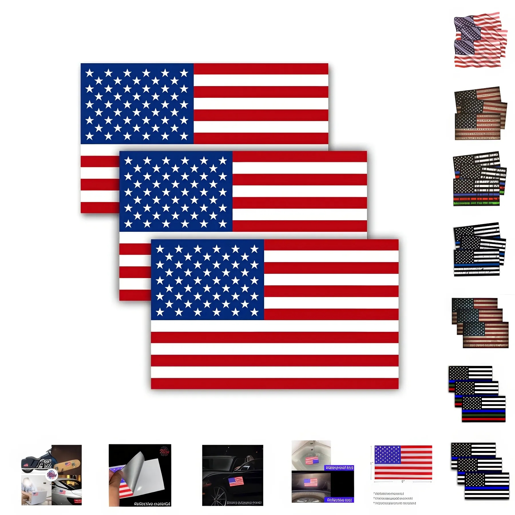 US Flag Reflective Car Sticker 5