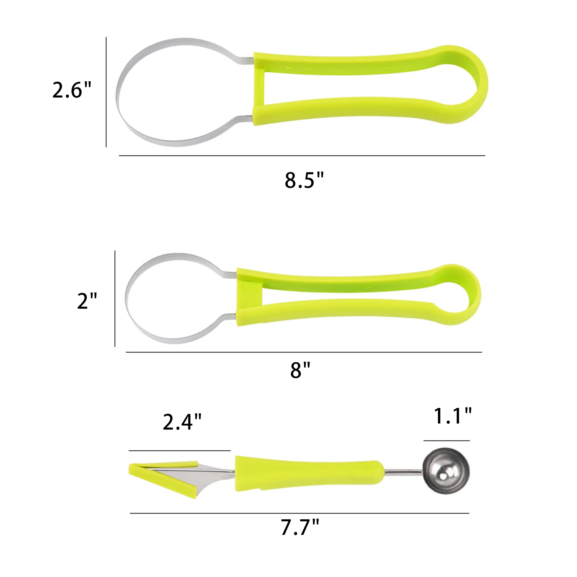 Stainless Steel Watermelon Slicer Fruit Carving Tool Set 4