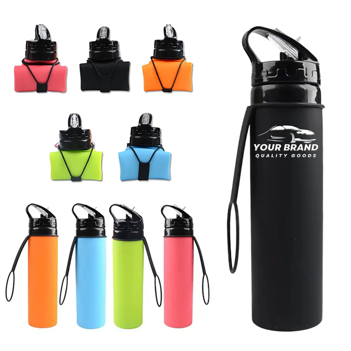 21Oz Silicone Travel Tumbler Collapsible Water Bottles 2