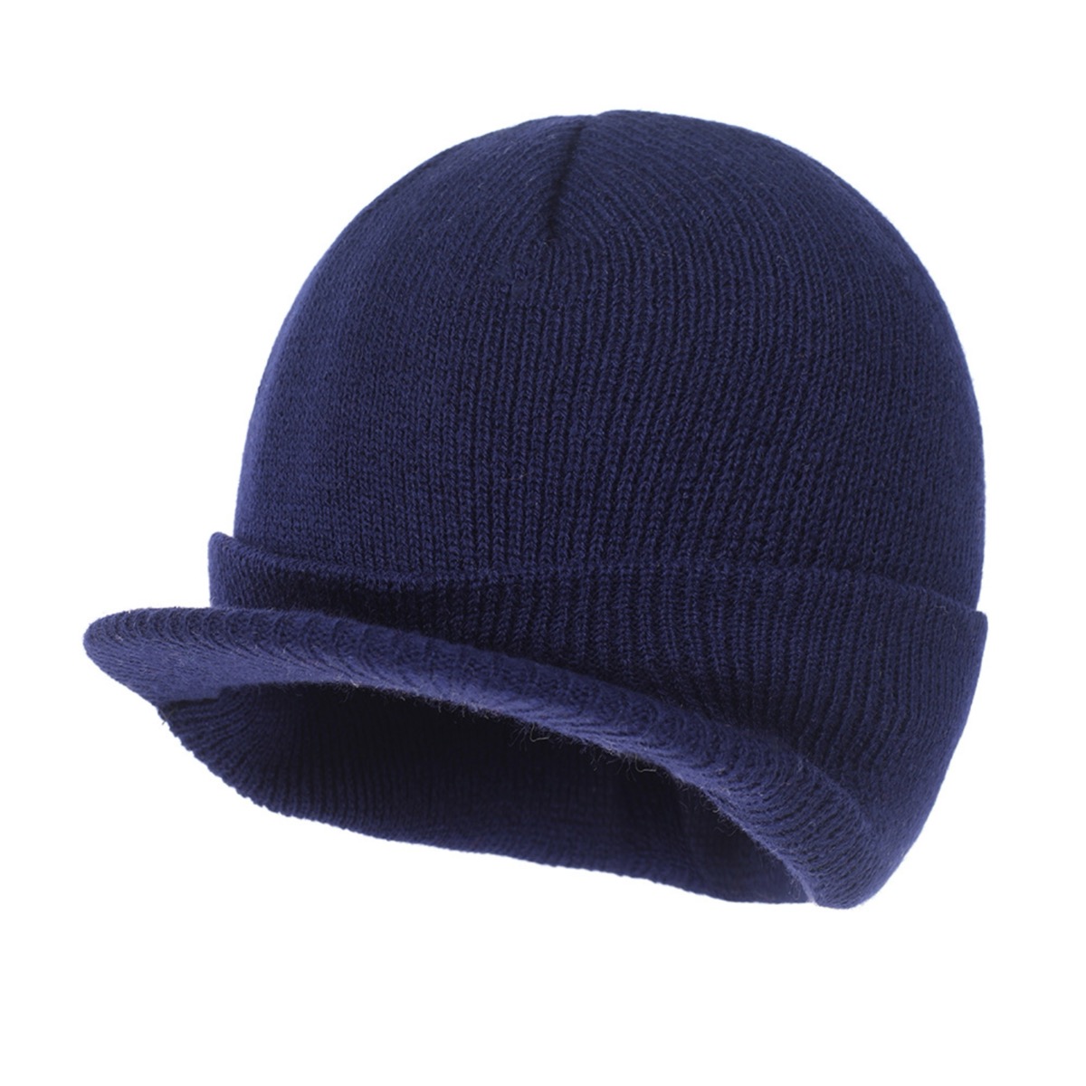 Classic Men's Knit Beanie with Brim for Cold Weather 9