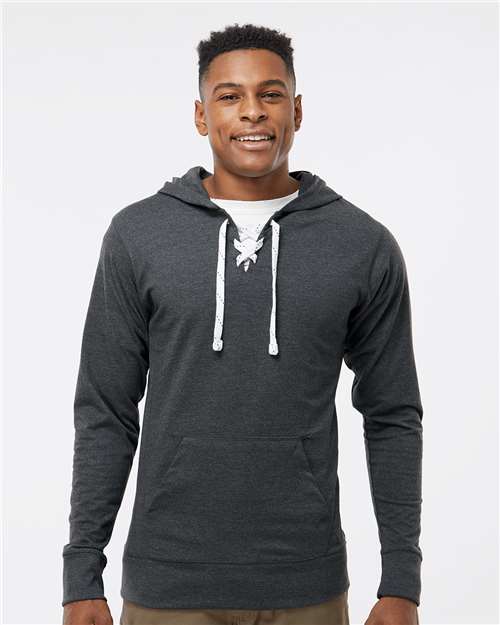 Unisex Jersey Sport Lace Hooded Pullover - 8231 8
