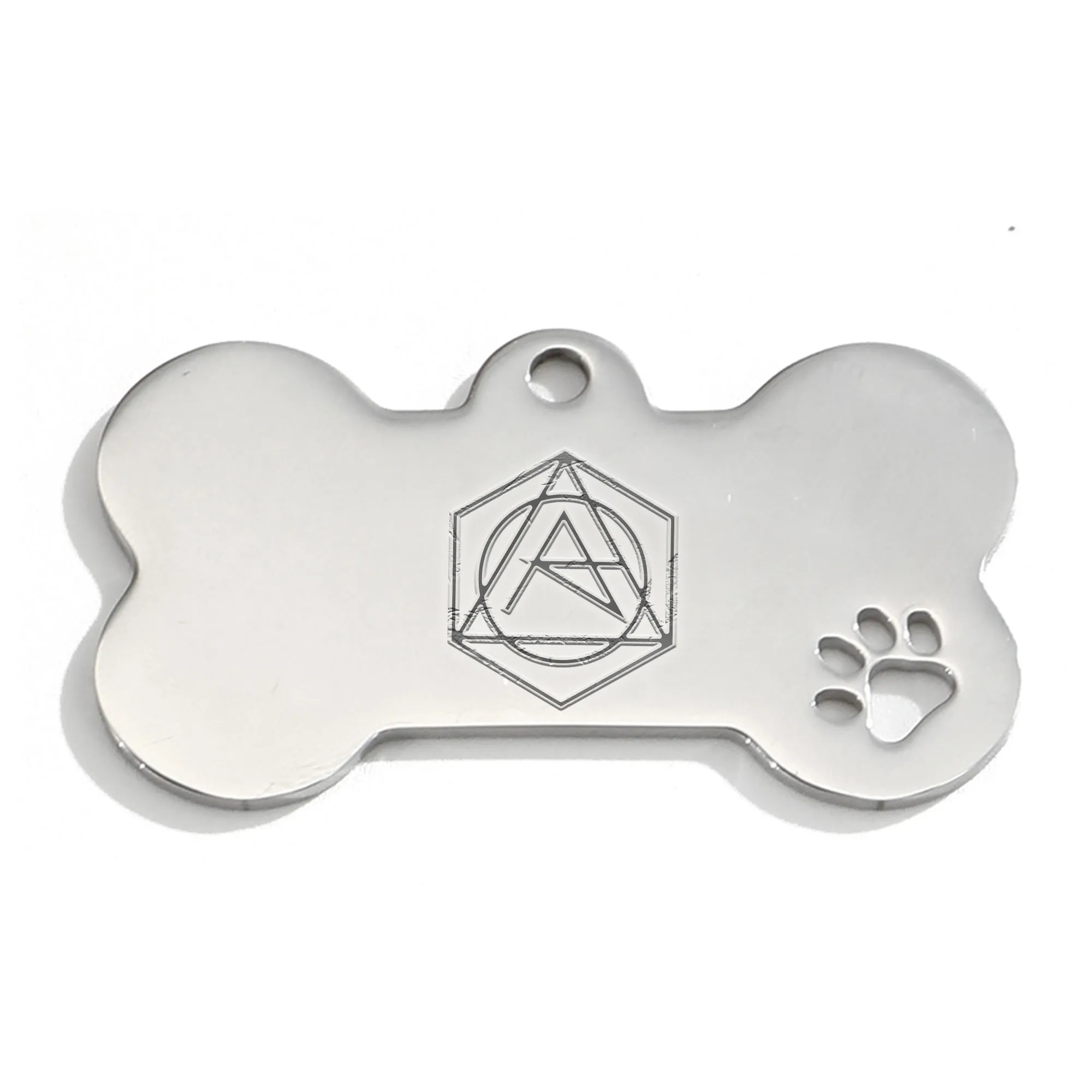 Stainless Bone Hollow Out Steel Pet Tag 2