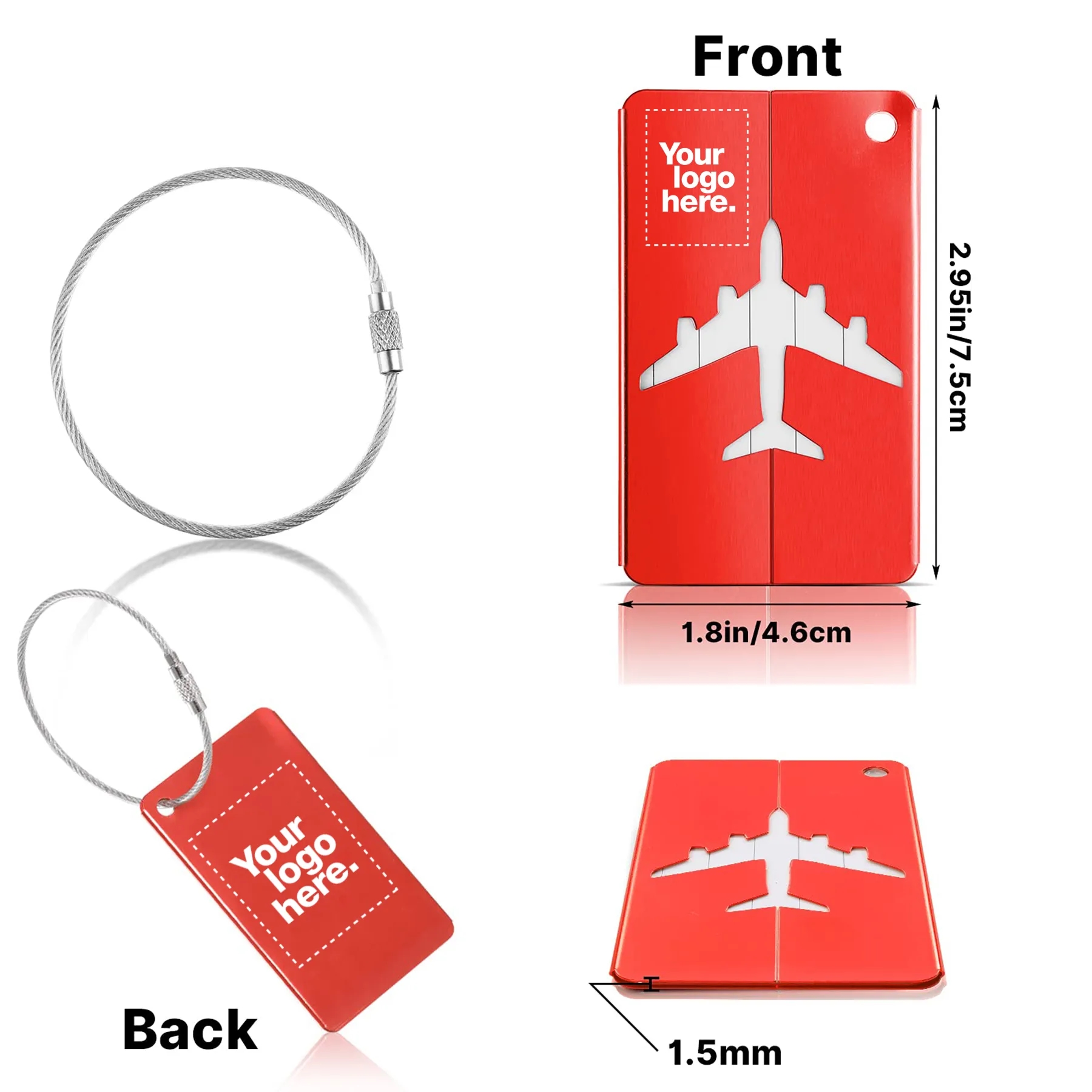 Aluminum Travel Luggage Tag 3