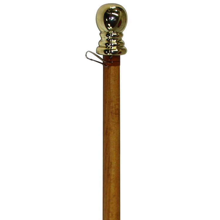 5' Wood Finish Aluminum Spinner Pole - Ball Top 2