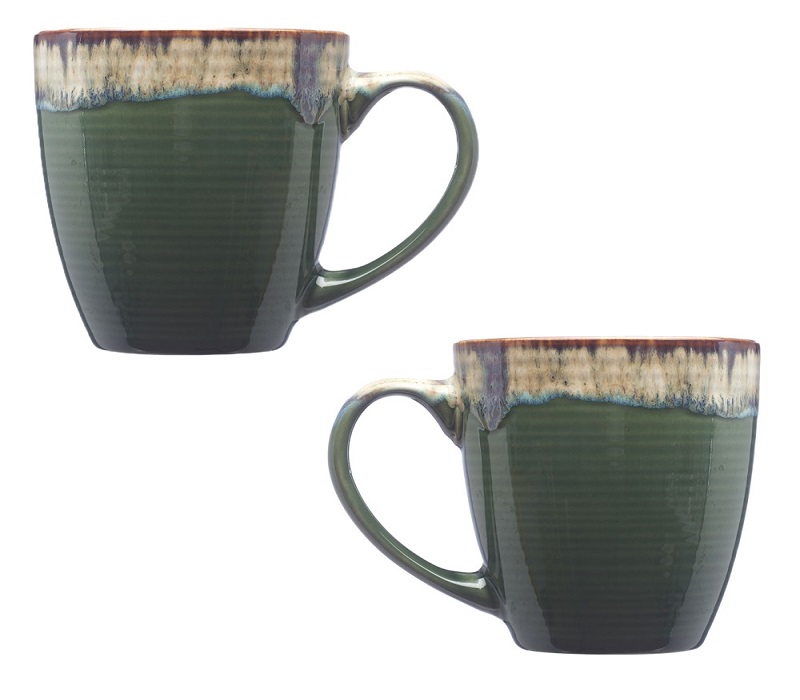 Drip Glaze Rim Ceramic Mug, 17 oz. 2