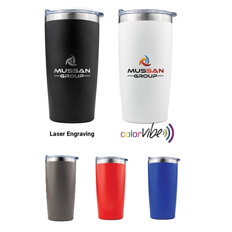 20 Oz. SipTek Powder Coated Tumbler w/Clear Slide Lid