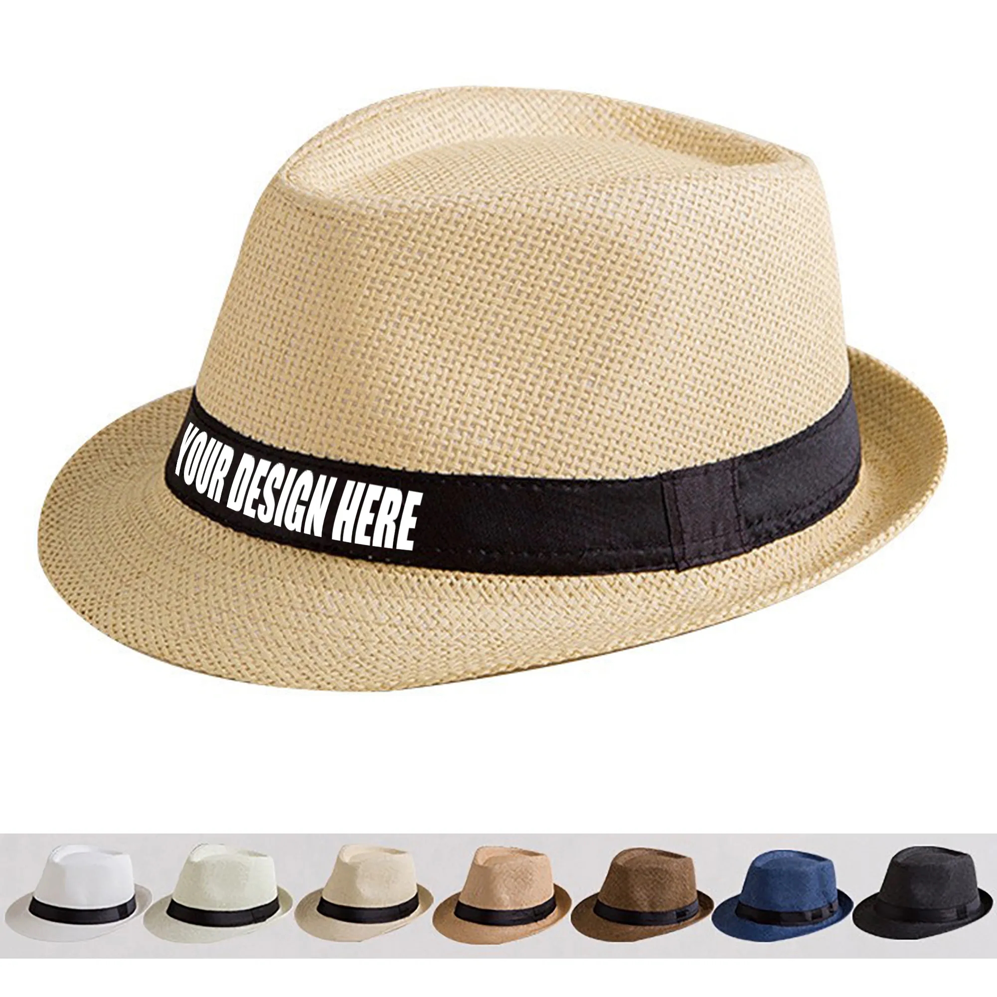 Classic Straw Fedora Hat 3