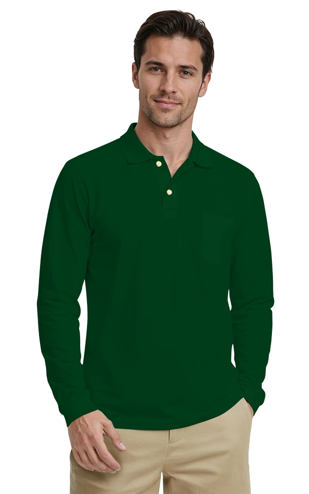 Adult Superblend L/S Pocketed Polo 60